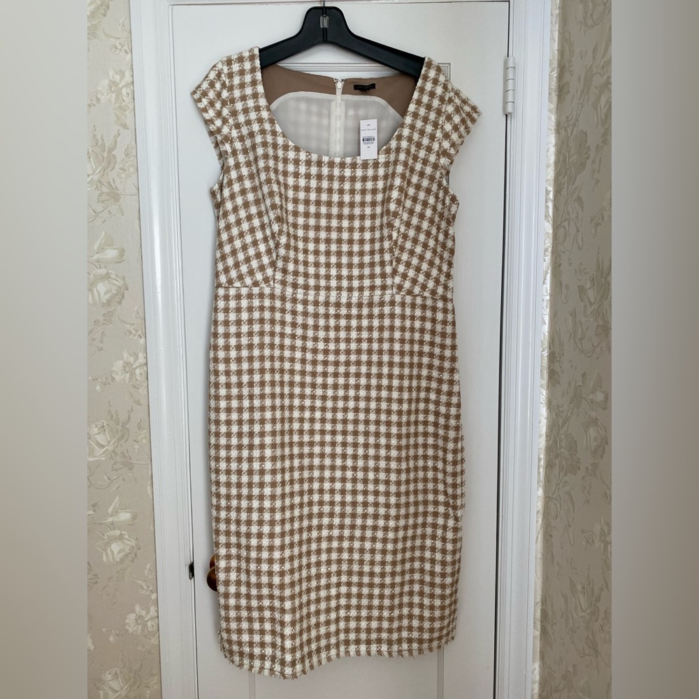 NWT Ann Taylor Tan Check Dress